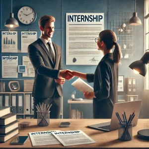 Dos personas dándose la mano después de haber firmado un contrato profesional de trabajo