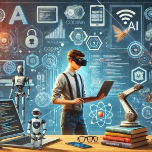 Persona con gafas de realidad aumenta simbolizando los trabajos del futuro